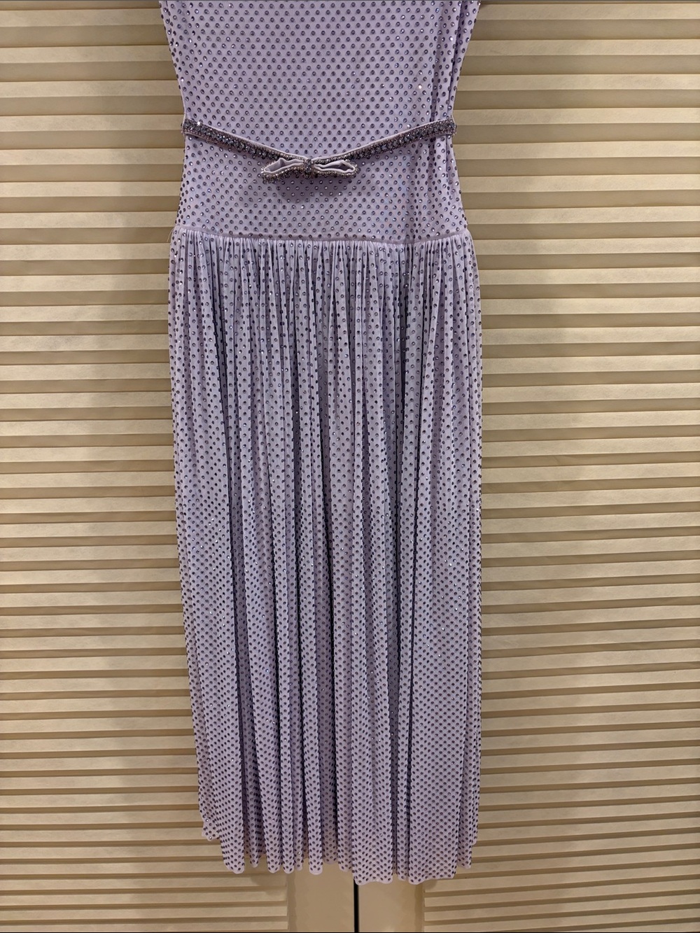 🔥CLEARANCE🔥NWOT Self-Portrait Lavender Polka-Dot Midi Dress with Belt, Size US 2 - Picture 6 of 13